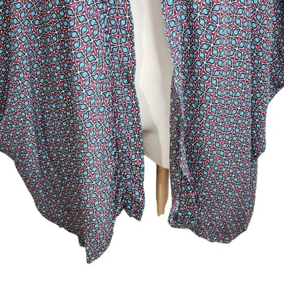 Victoria's Secret Open Front Kimono Cover Up Block Print Women's M/L - Picture 3 of 12